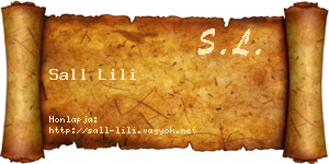 Sall Lili névjegykártya